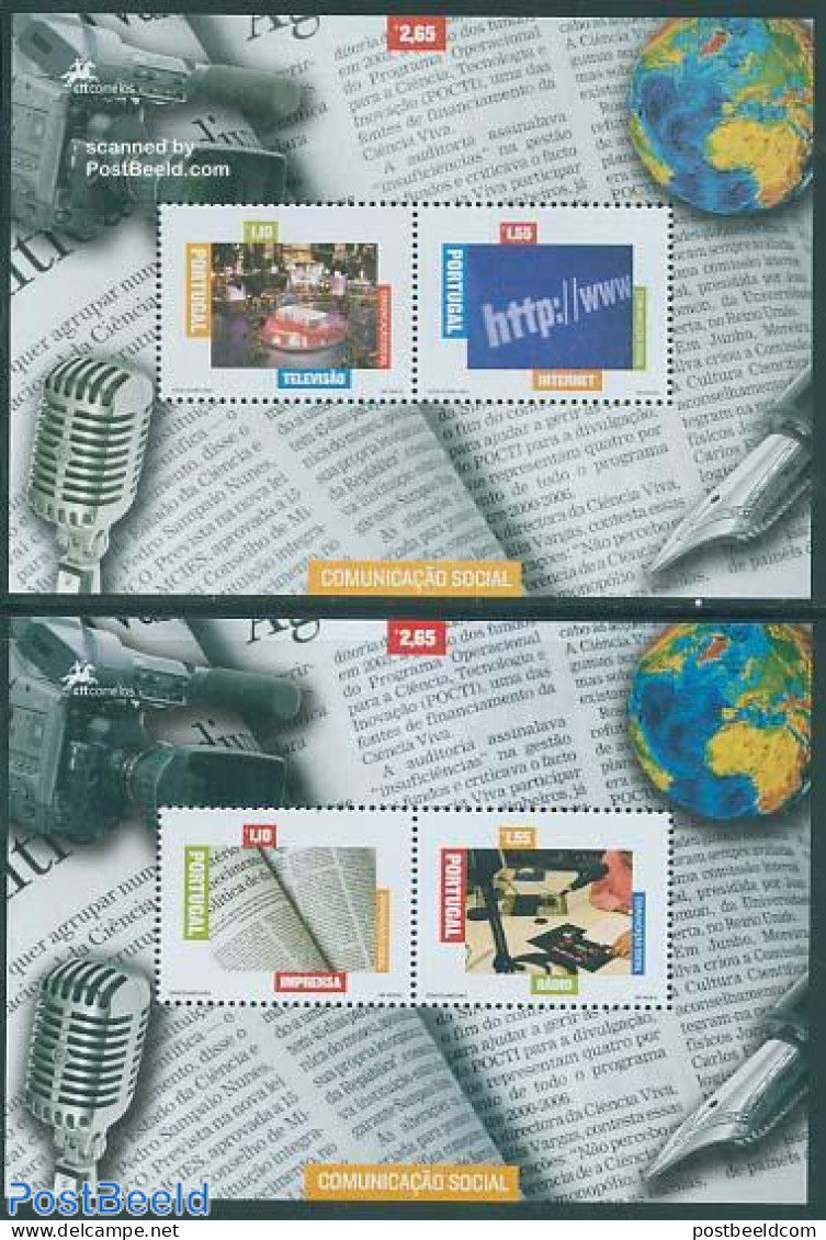 Portugal 2005 Social Communication 2 S/s, Mint NH, History - Performance Art - Science - Newspapers & Journalism - Rad.. - Nuovi
