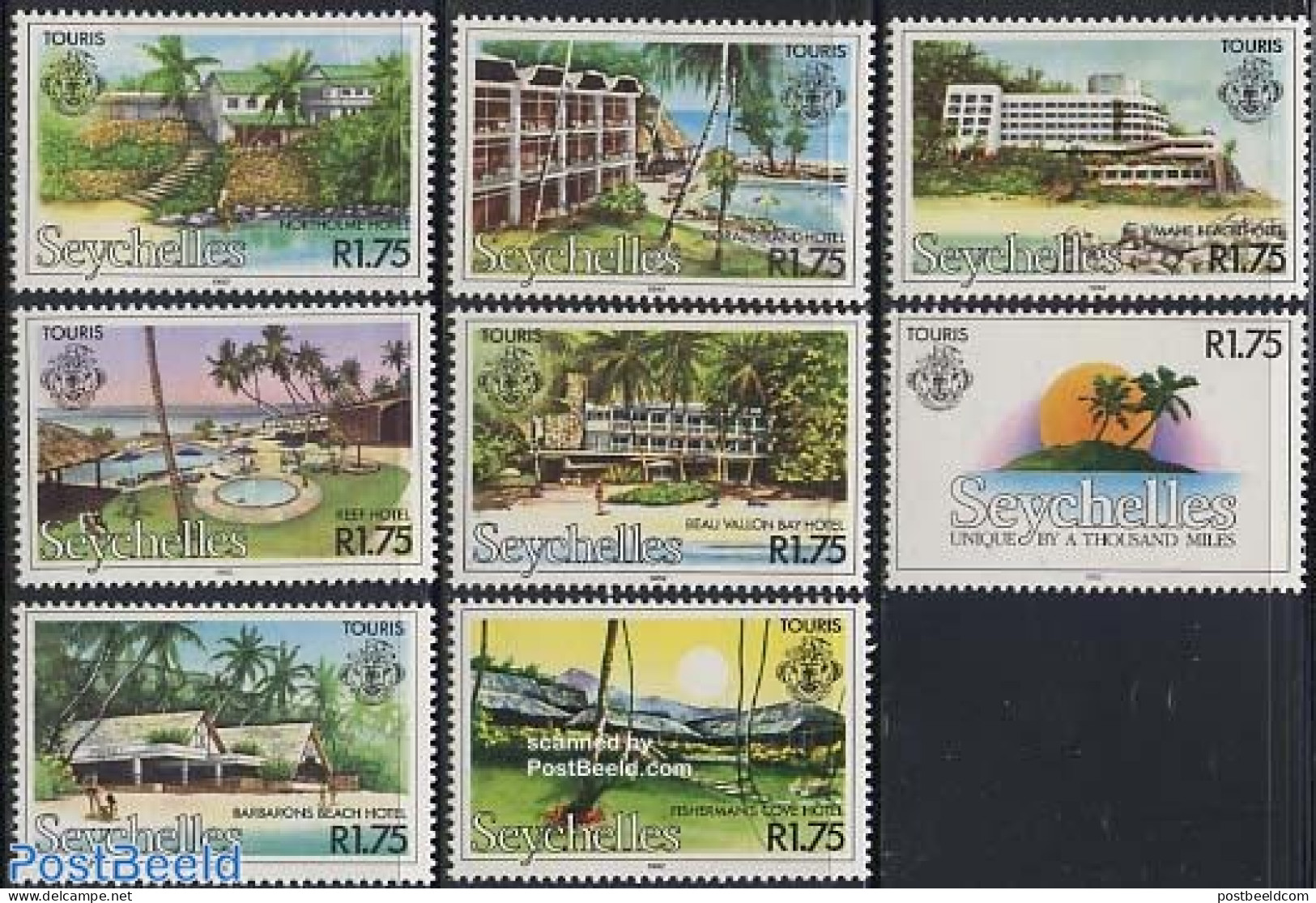Seychelles 1982 Tourism 8v, Mint NH, Various - Hotels - Tourism - Hotels, Restaurants & Cafés