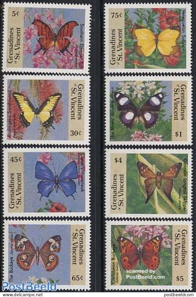 Saint Vincent & The Grenadines 1989 Butterflies 8v, Mint NH, Nature - Butterflies - St.Vincent Y Las Granadinas