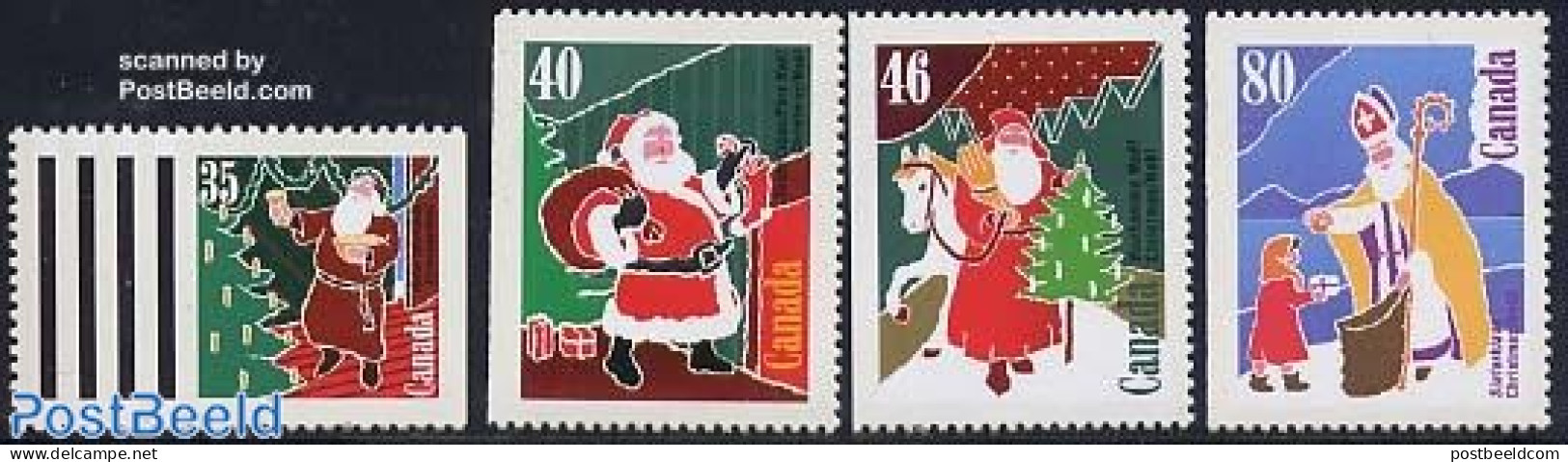 Canada 1991 Christmas 4v, Mint NH, Nature - Religion - Horses - Christmas - Saint Nicholas - Ongebruikt