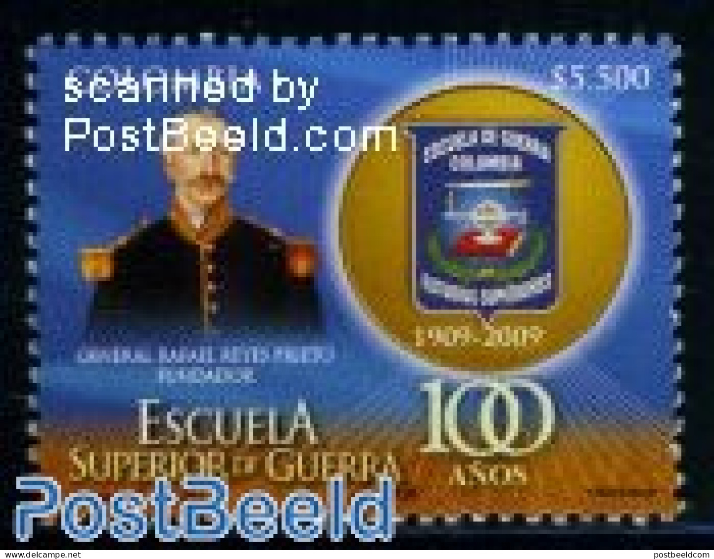 Colombia 2009 Superior War School 1v, Mint NH, History - Science - Coat Of Arms - Education - Colombia