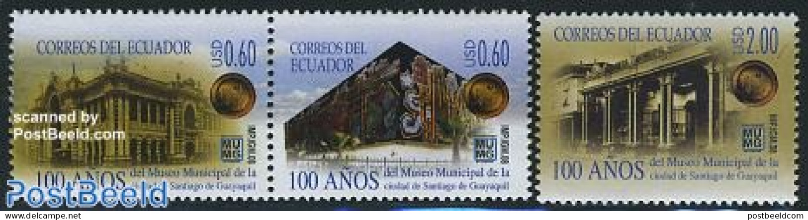 Ecuador 2008 Municipal Museum 3v (1v+[:]), Mint NH, Museums - Musées