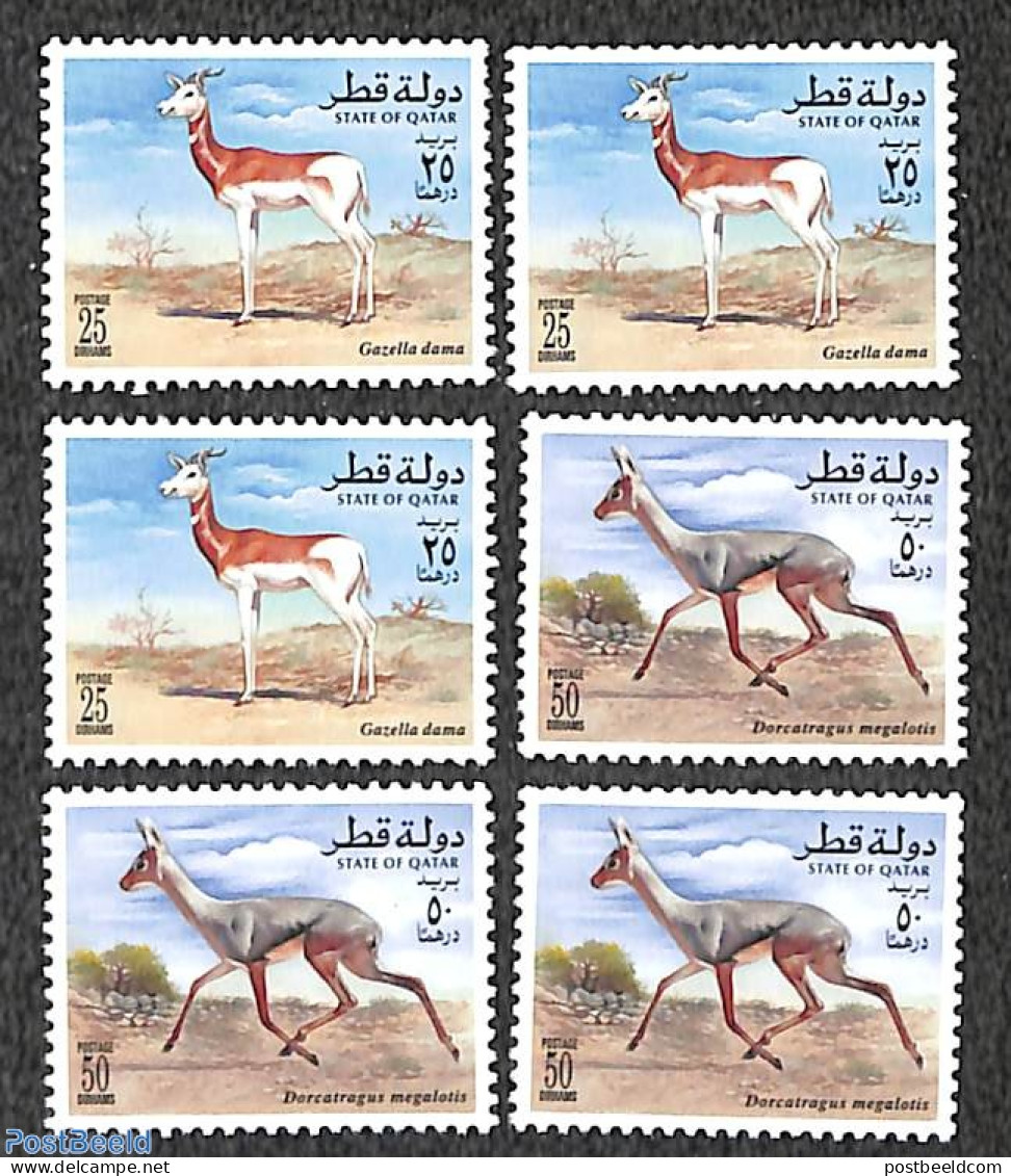Qatar 1996 Gazelles 6v , Mint NH, Nature - Animals (others & Mixed) - Qatar
