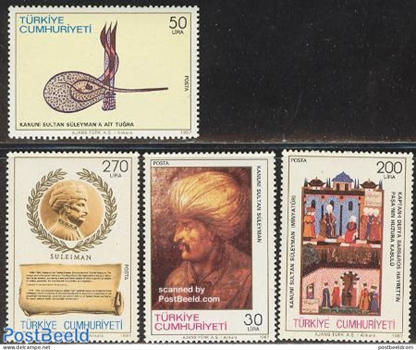 Türkiye 1987 Suleyman II 4v, Mint NH - Otros & Sin Clasificación