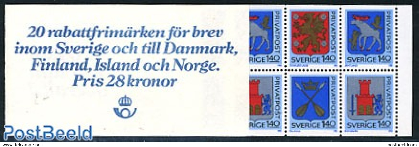Sweden 1981 Provincial Coat Of Arms Booklet, Mint NH, History - Coat Of Arms - Stamp Booklets - Unused Stamps