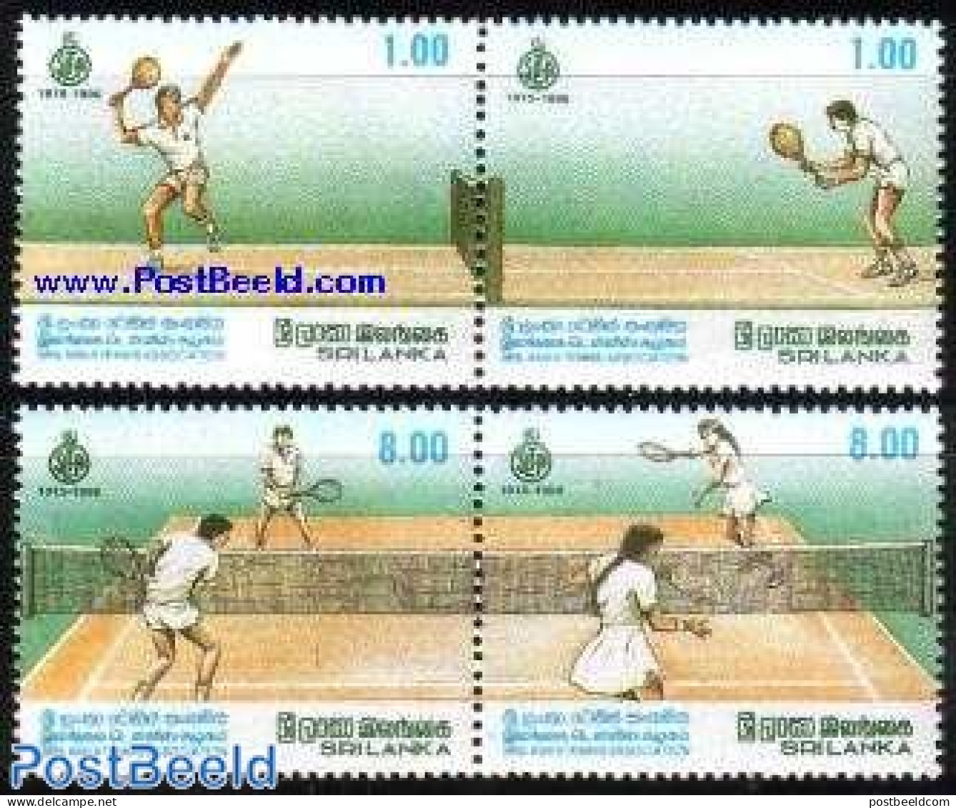 Sri Lanka (Ceylon) 1990 Tennis 2x2v [:], Mint NH, Sport - Tennis - Tennis