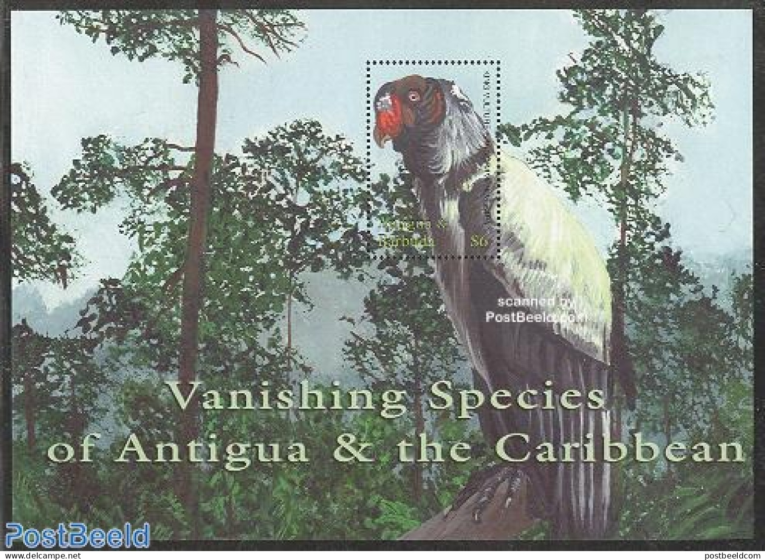 Antigua & Barbuda 2001 King Vulture S/s, Mint NH, Nature - Birds - Antigua Und Barbuda (1981-...)