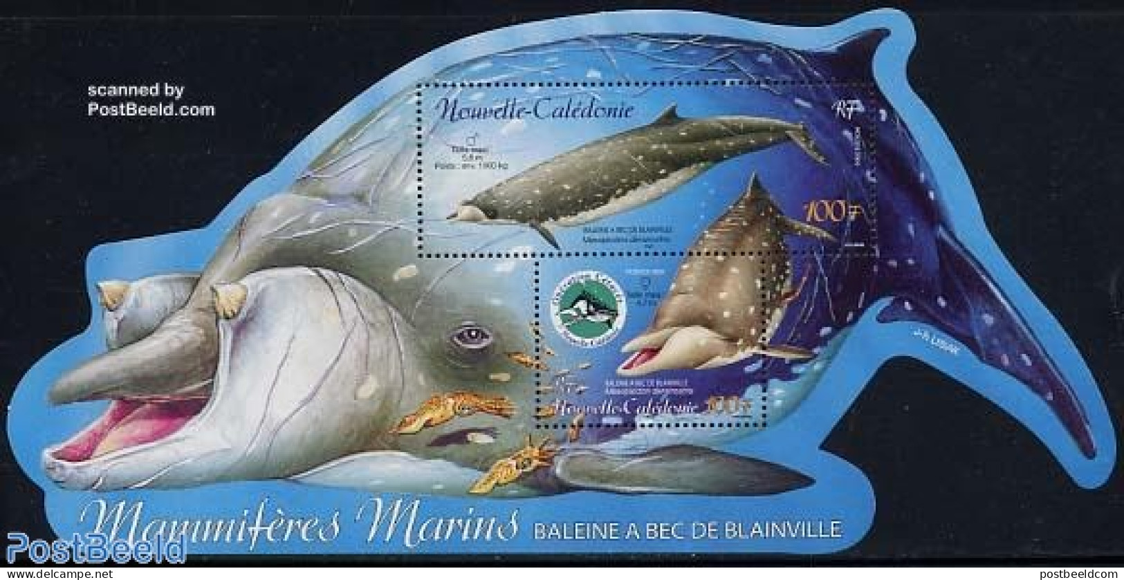 New Caledonia 2004 Whales S/s, Mint NH, Nature - Fish - Sea Mammals - Neufs