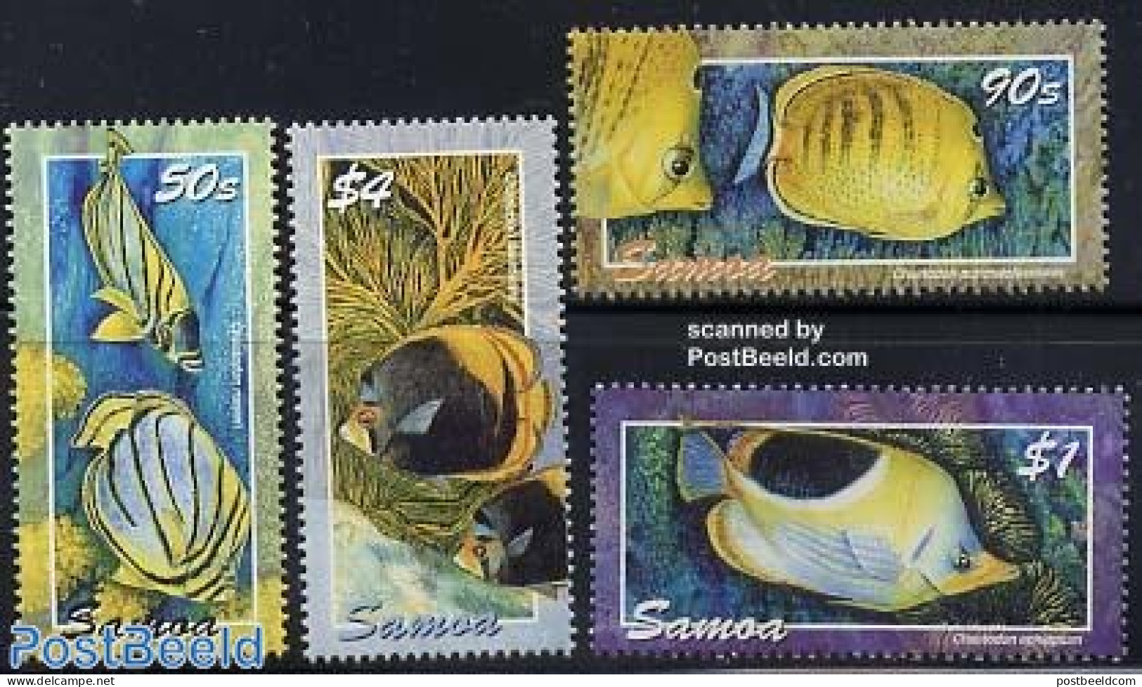 Samoa 2004 Butterfly Fish 4v, Mint NH, Nature - Fish - Fishes