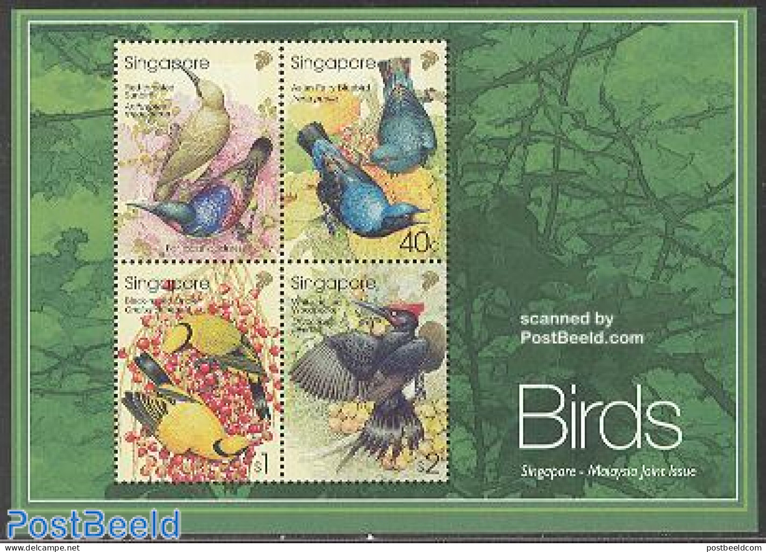 Singapore 2002 Birds S/s, Joint Issue With Malaysia, Mint NH, Nature - Various - Birds - Joint Issues - Gezamelijke Uitgaven