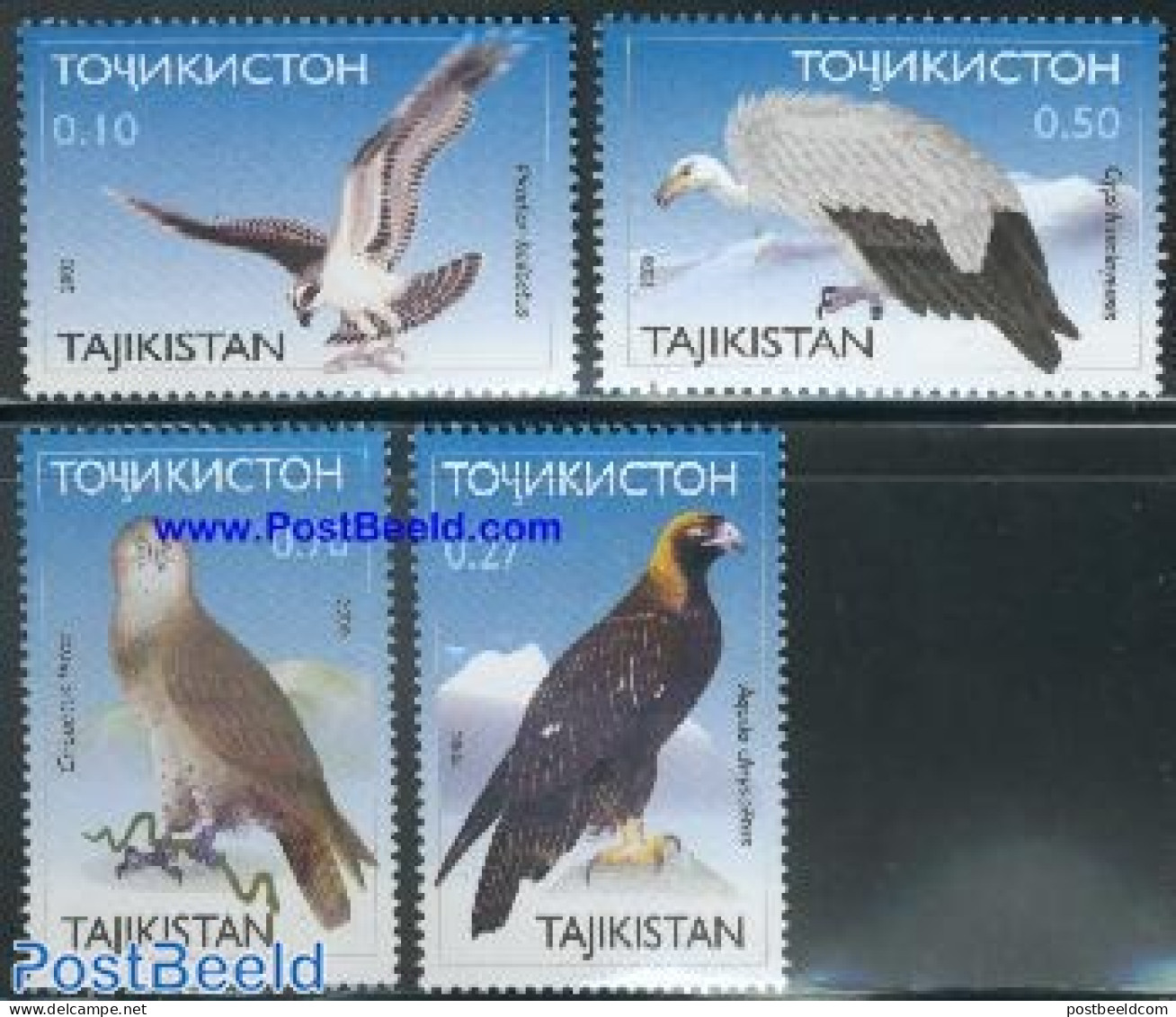 Tajikistan 2000 Birds Of Prey 4v, Mint NH, Nature - Birds - Birds Of Prey - Tayikistán