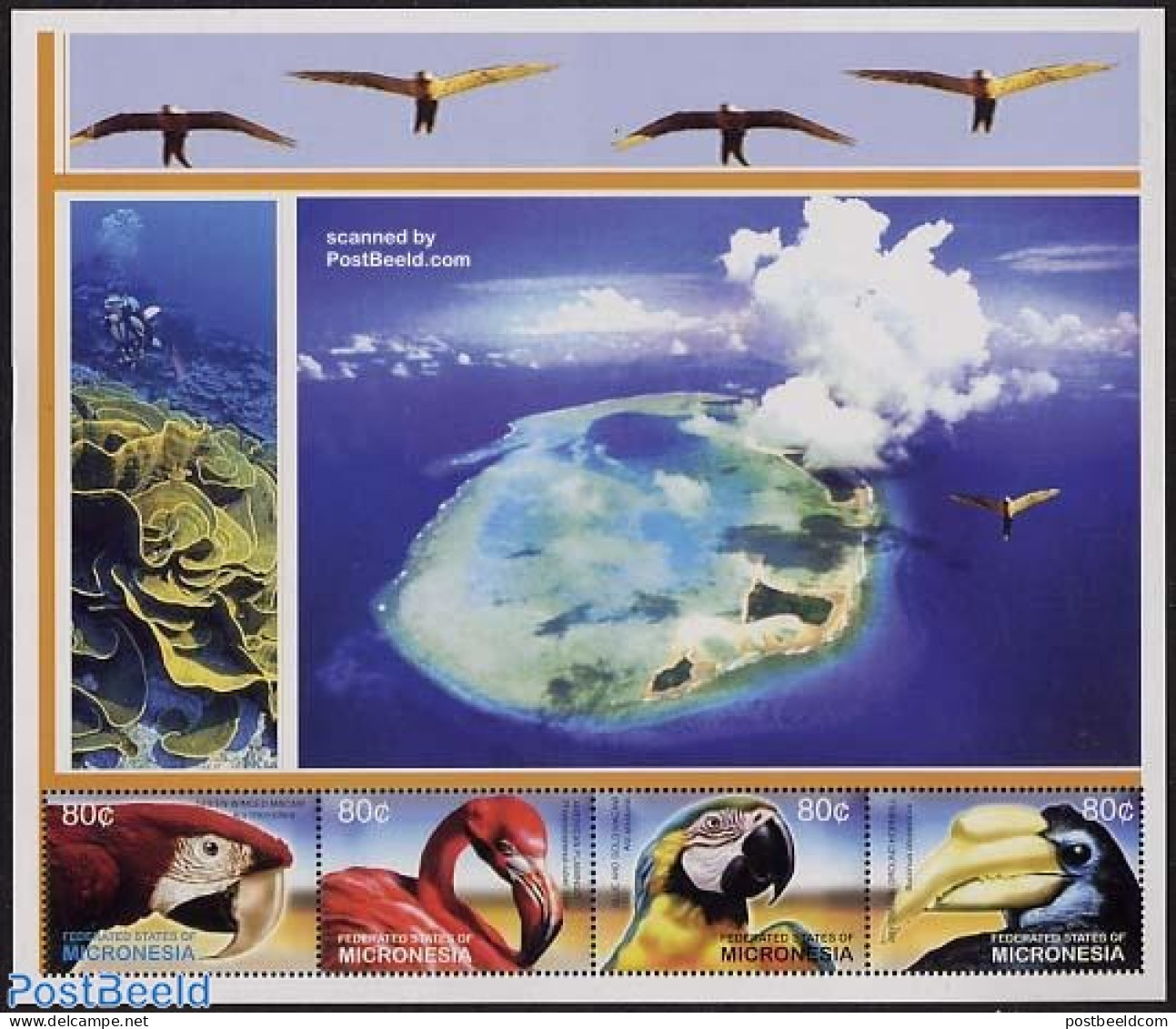 Micronesia 2003 Birds 4v M/s, Mint NH, Nature - Birds - Parrots - Micronesië