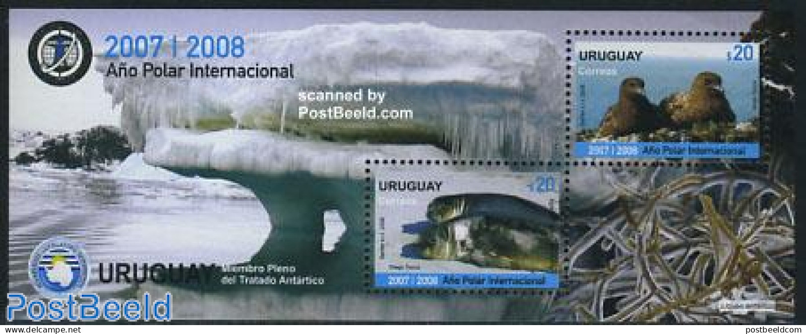 Uruguay 2008 Int. Polar Year S/s, Mint NH, Nature - Science - Birds - Sea Mammals - The Arctic & Antarctica - Uruguay