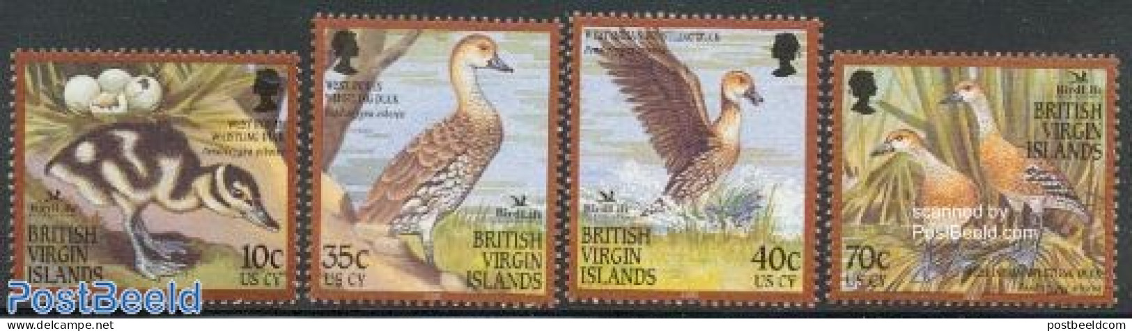 Virgin Islands 2002 Birdlife International 4v, Mint NH, Nature - Bird Life Org. - Birds - Ducks - British Virgin Islands