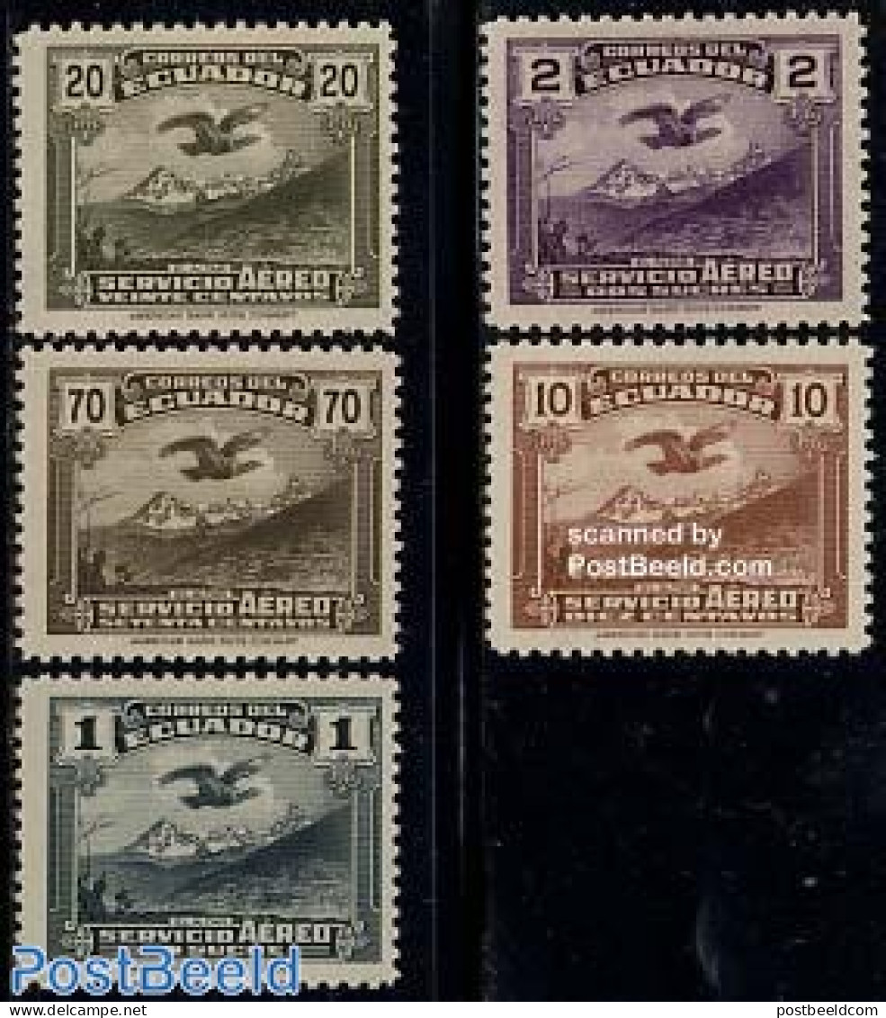 Ecuador 1937 Airmail 5v, Mint NH, Nature - Birds - Birds Of Prey - Ecuador