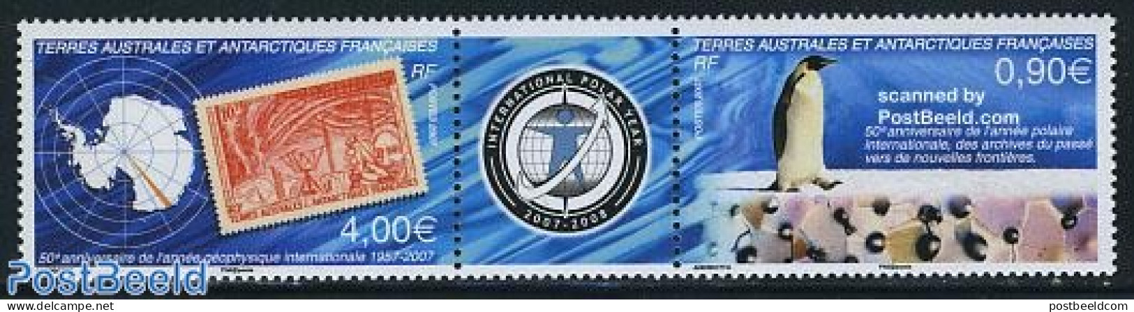 French Antarctic Territory 2007 Int. Polart Year 2v+tab [:T:], Mint NH, Nature - Science - Various - Birds - Penguins .. - Nuovi