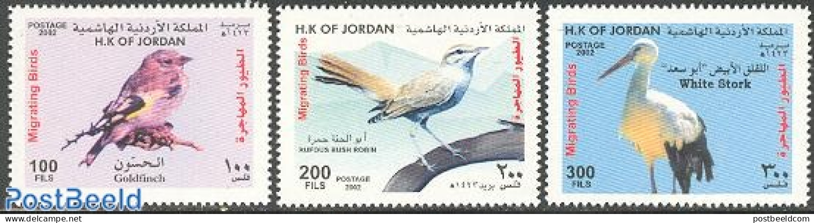 Jordan 2002 Birds 3v, Mint NH, Nature - Birds - Jordanien