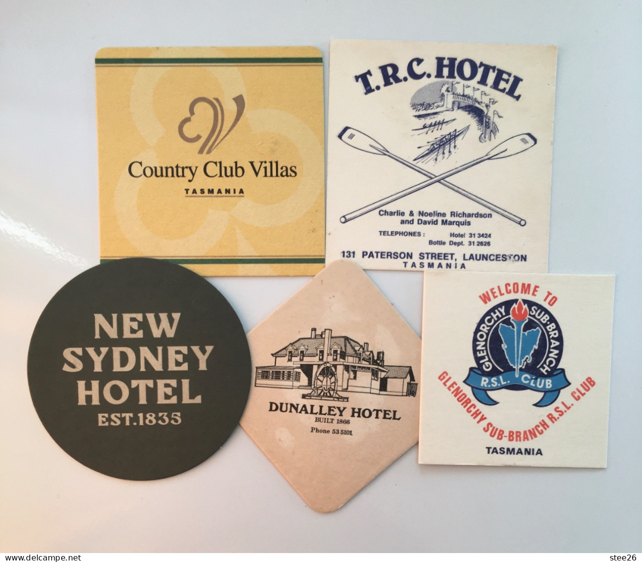 Tasmanian Beer Coasters X 5 - Bierviltjes