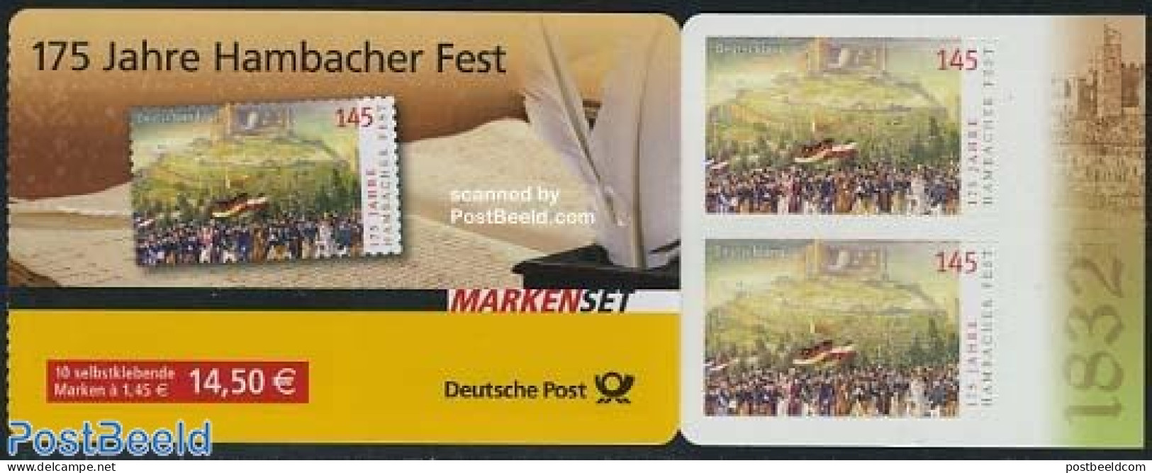 Germany, Federal Republic 2007 Hambacher Festival Booklet, Mint NH, Various - Stamp Booklets - Folklore - Art - Castle.. - Nuevos