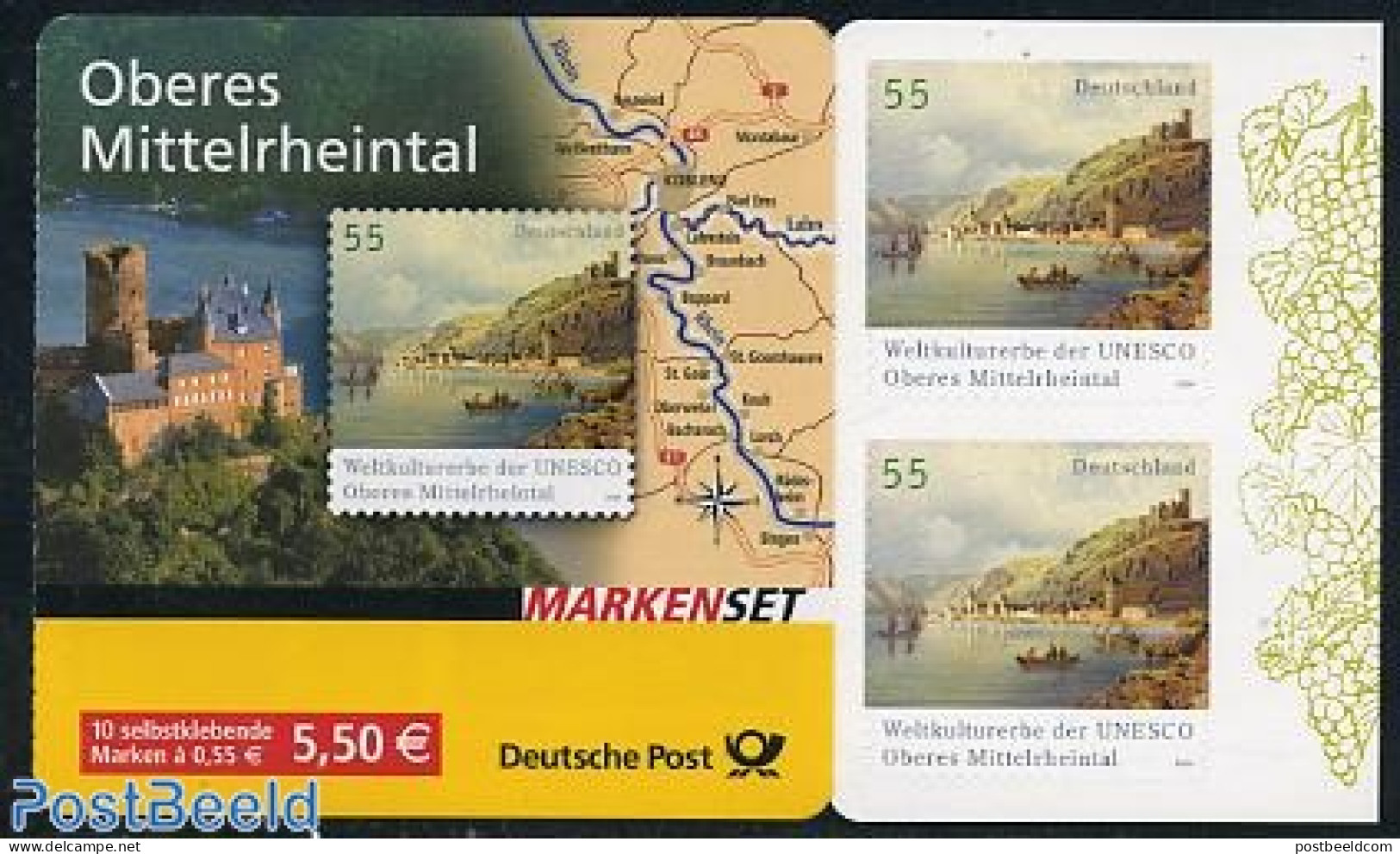 Germany, Federal Republic 2006 Oberes Mittelrheintal Booklet S-a, Mint NH, Transport - Stamp Booklets - Ships And Boats - Unused Stamps