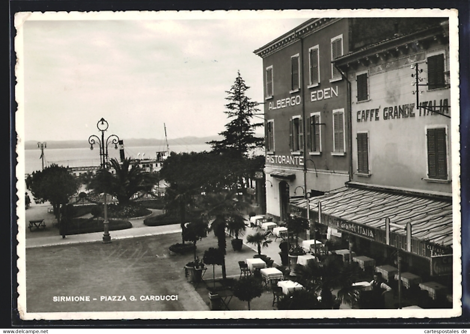 Cartolina Sirmione, Piazza G. Carducci, Albergo Eden Ristorante  - Altri & Non Classificati