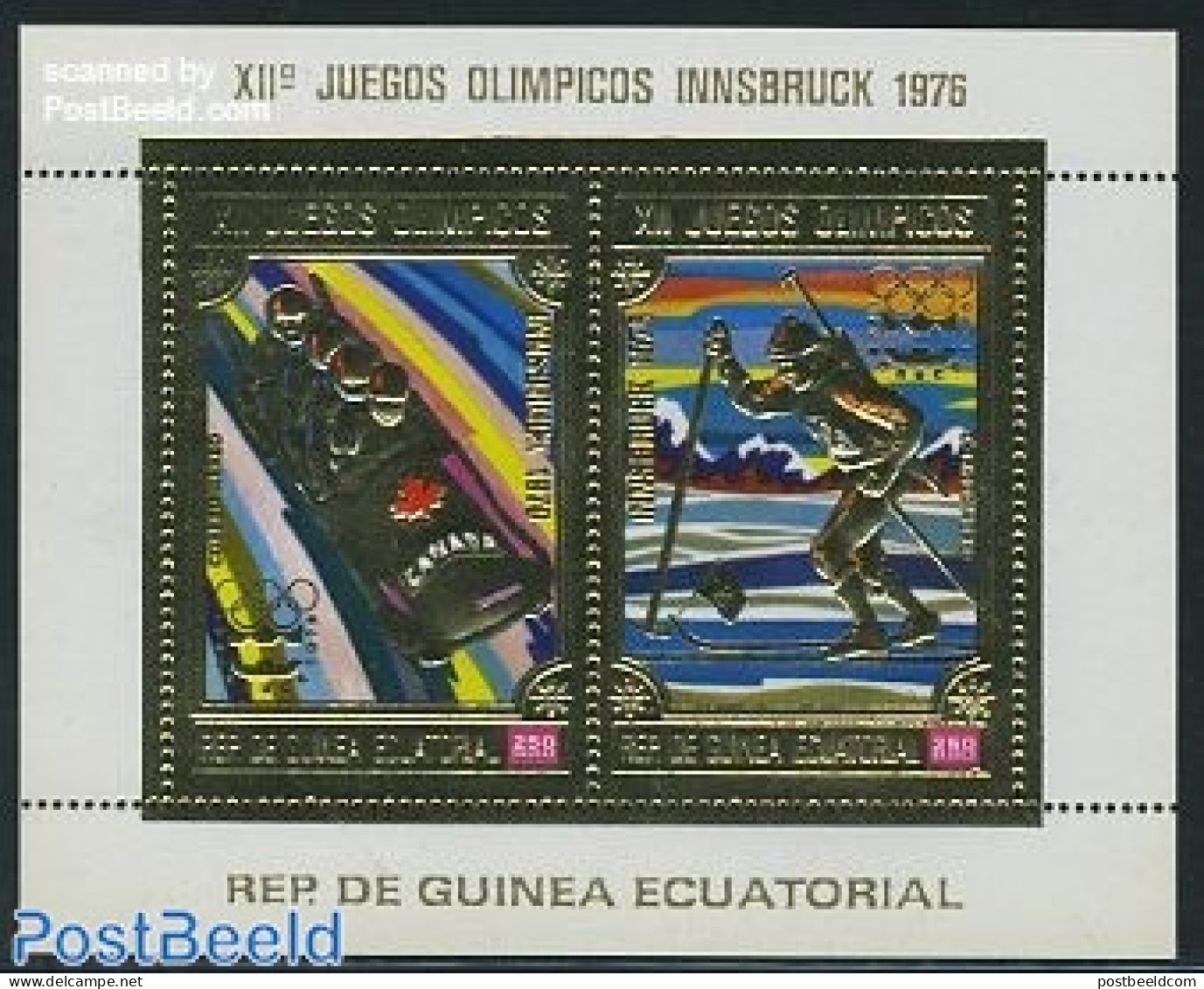 Equatorial Guinea 1975 Winter Olympic Games S/s, Mint NH, Sport - Olympic Winter Games - Skiing - Skisport