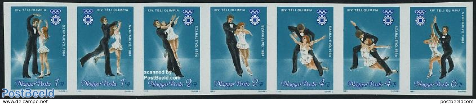 Hungary 1983 Olympic Winter Games 7v [::::::] Imperforated, Mint NH, Sport - Olympic Winter Games - Skating - Ongebruikt