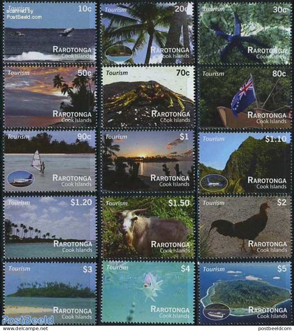 Cook Islands 2011 Rarotonga Landscapes 15v, Mint NH, Nature - Sport - Transport - Cattle - Fish - Poultry - Sea Mammal.. - Fishes