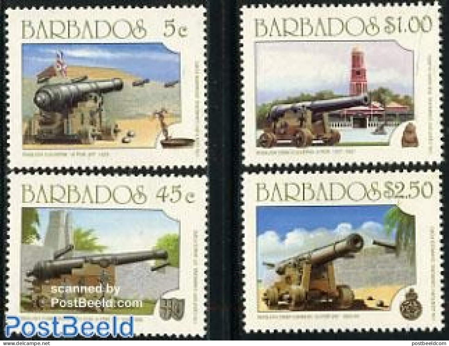 Barbados 1993 Guns  4v, Mint NH, History - Militarism - Militaria