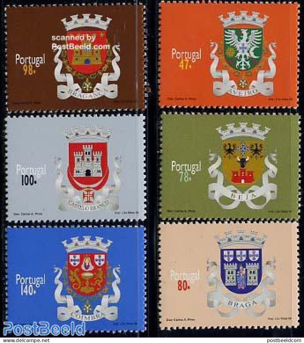 Portugal 1996 District Coat Of Arms 6v, Mint NH, History - Coat Of Arms - Nuovi