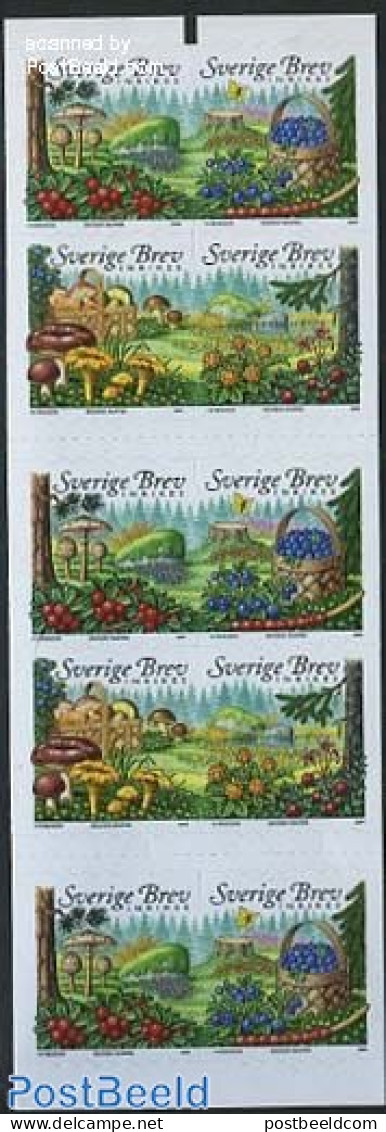 Sweden 2004 Food From Forest Booklet, Mint NH, Nature - Butterflies - Fruit - Mushrooms - Trees & Forests - Stamp Book.. - Ongebruikt