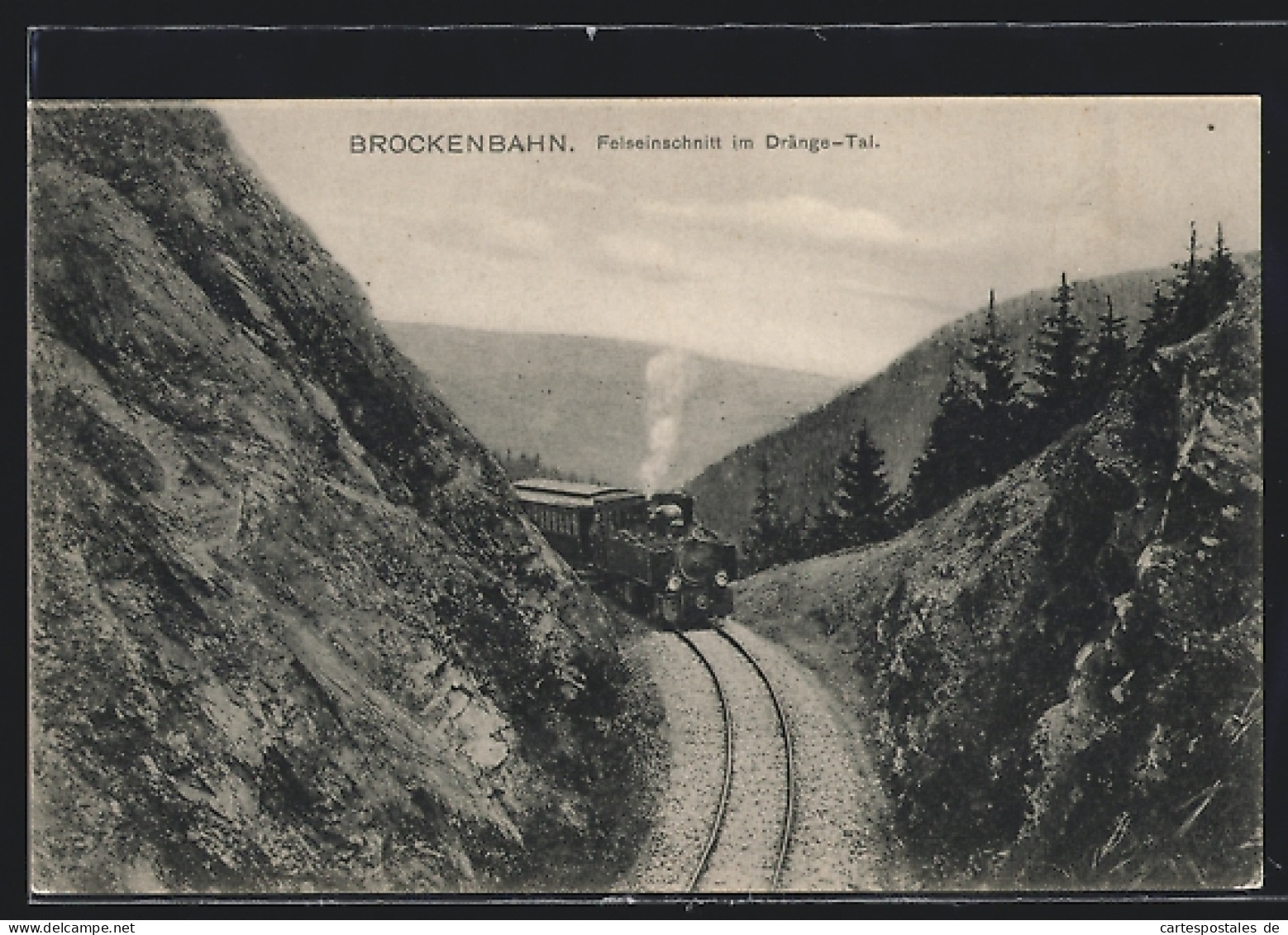 AK Brocken / Harz, Harzquer- Und Brockenbahn, Felseinschnitt Im Drängetal, Bergbahn  - Other & Unclassified