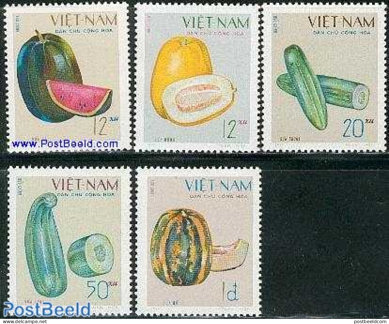 Vietnam 1970 Fruits 5v, Mint NH, Nature - Fruit - Fruit