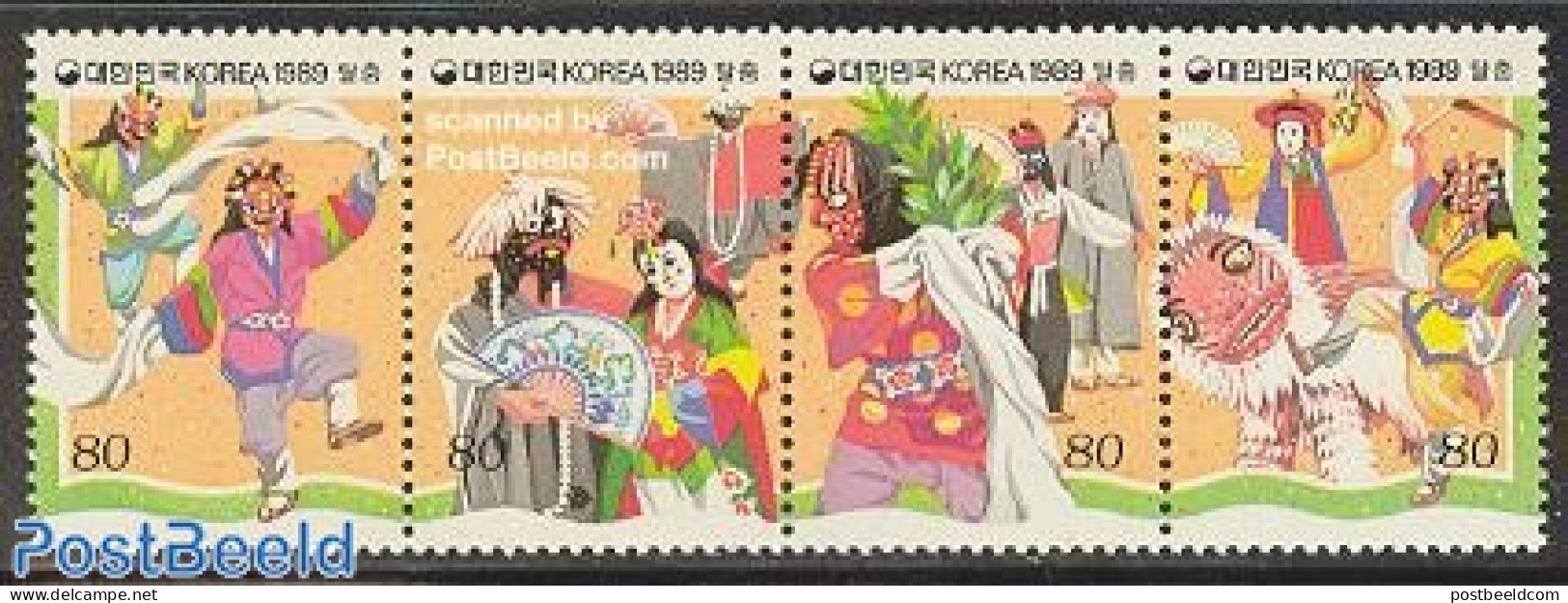 Korea, South 1989 Folklore 4v [:::], Mint NH, Various - Folklore - Korea, South