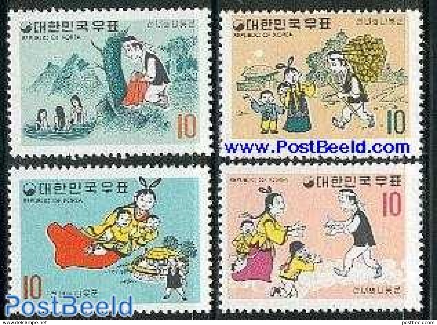 Korea, South 1970 Fairy Tales 4v, Mint NH, Art - Fairytales - Cuentos, Fabulas Y Leyendas