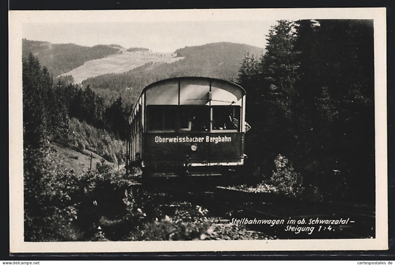 AK Oberweissbach, Steilbahnwagen Der Oberweissbacher Bergbahn Im Oberern Schwarzatal  - Autres & Non Classés