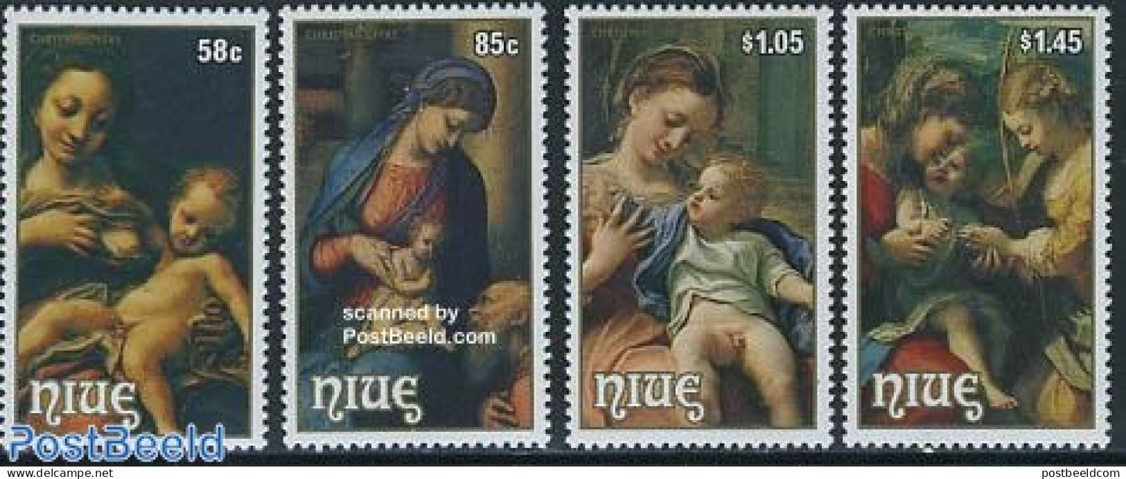 Niue 1985 Christmas 4v, Mint NH, Religion - Christmas - Art - Paintings - Weihnachten