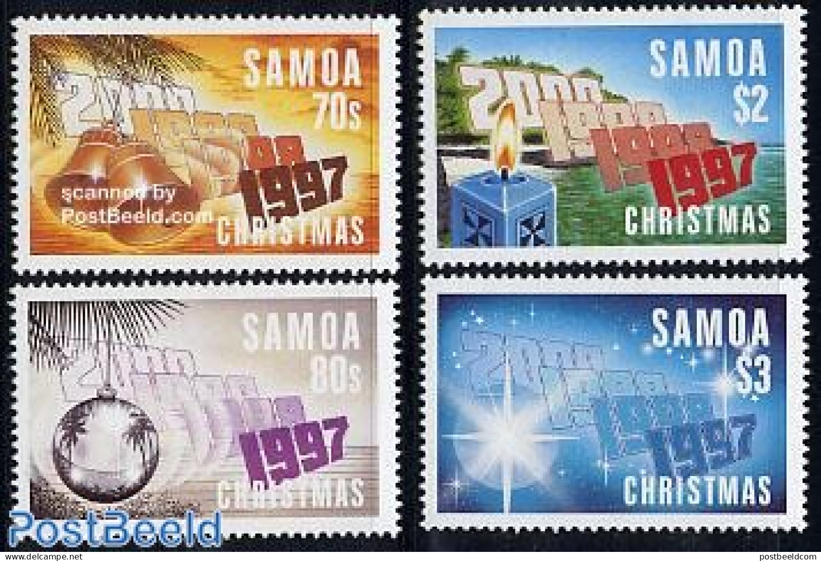 Samoa 1997 Christmas 4v, Mint NH, Religion - Various - Christmas - New Year - Navidad