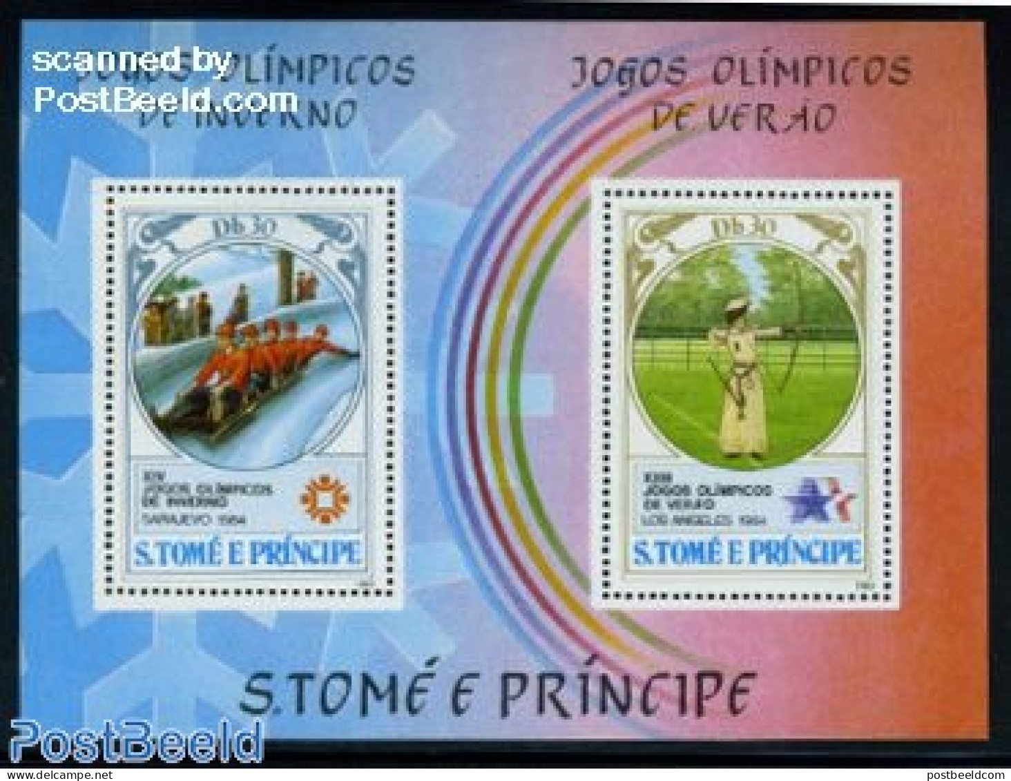 Sao Tome/Principe 1983 Olympic Games S/s, Mint NH, Sport - (Bob) Sleigh Sports - Olympic Games - Olympic Winter Games .. - Winter (Other)