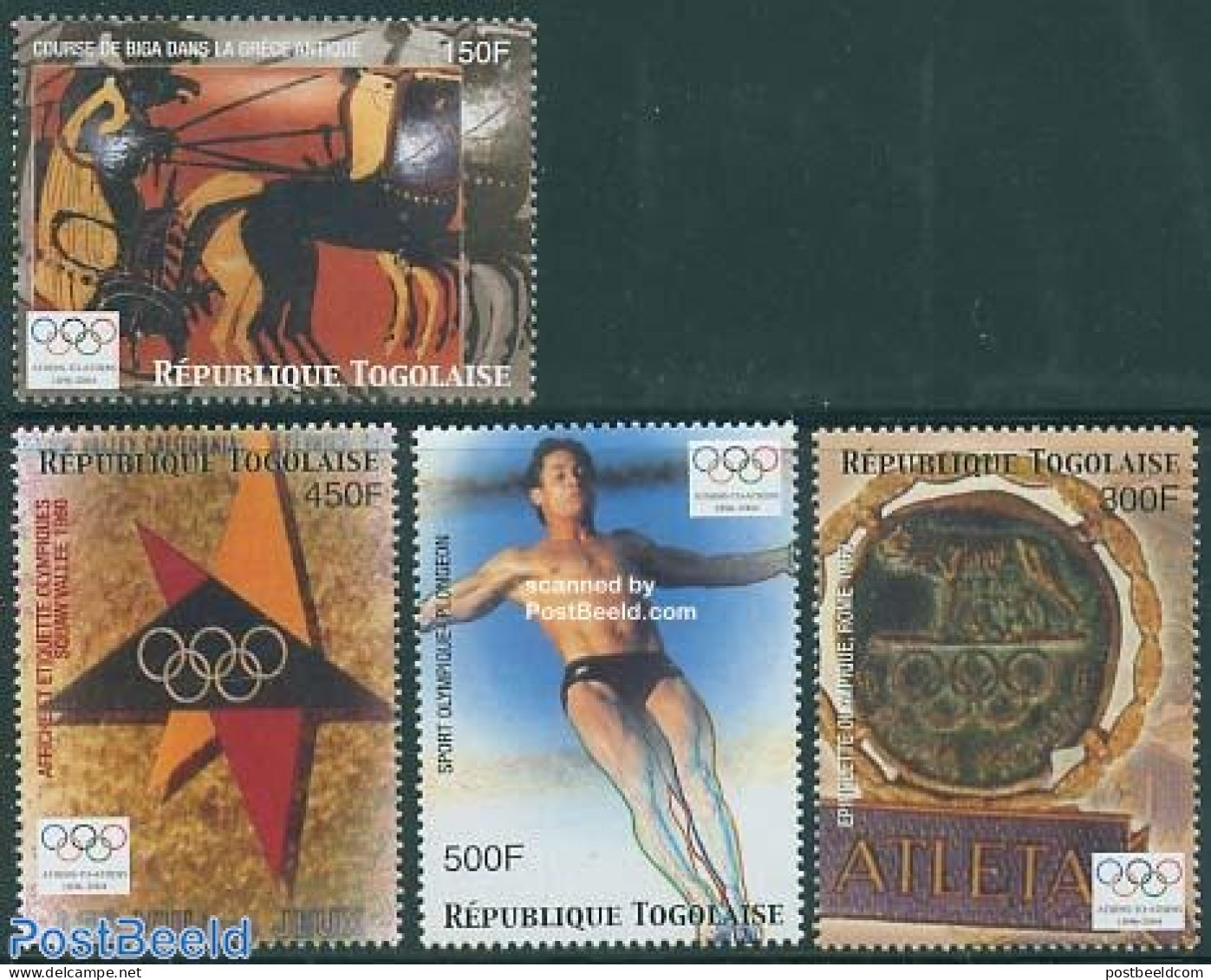 Togo 2004 Olympic Games 4v, Mint NH, Sport - Olympic Games - Swimming - Nuoto