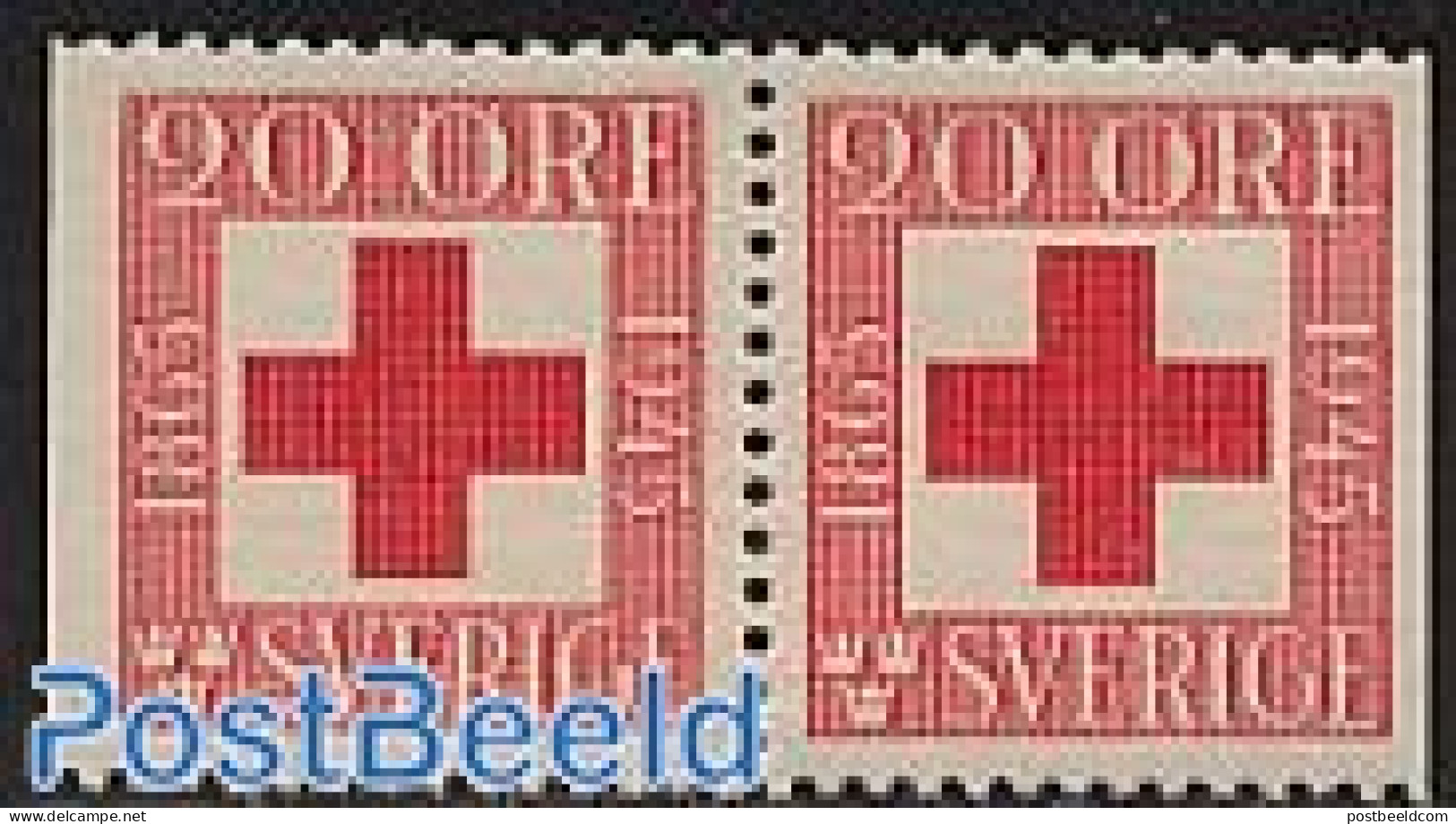 Sweden 1945 Red Cross Booklet Pair, Mint NH, Health - Red Cross - Ongebruikt