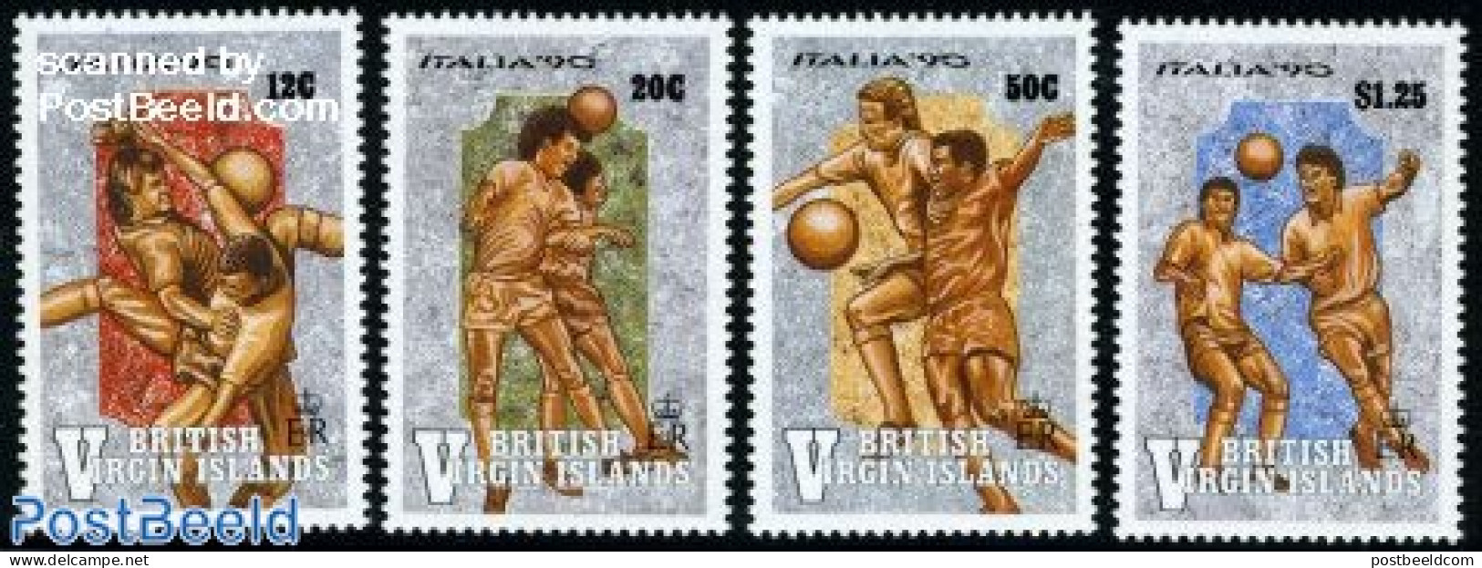 Virgin Islands 1990 World Cup Football 4v, Mint NH, Sport - Football - British Virgin Islands