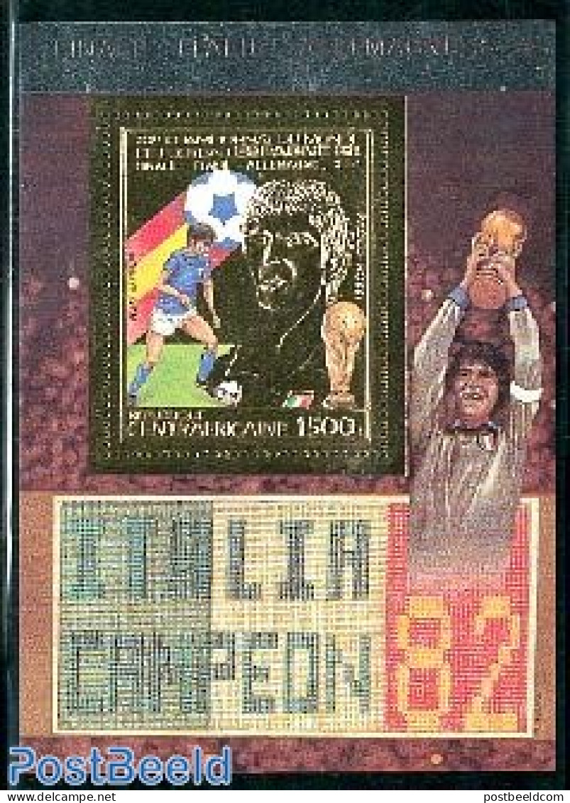 Central Africa 1983 World Cup Football S/s, Gold, Mint NH, Sport - Football - Zentralafrik. Republik
