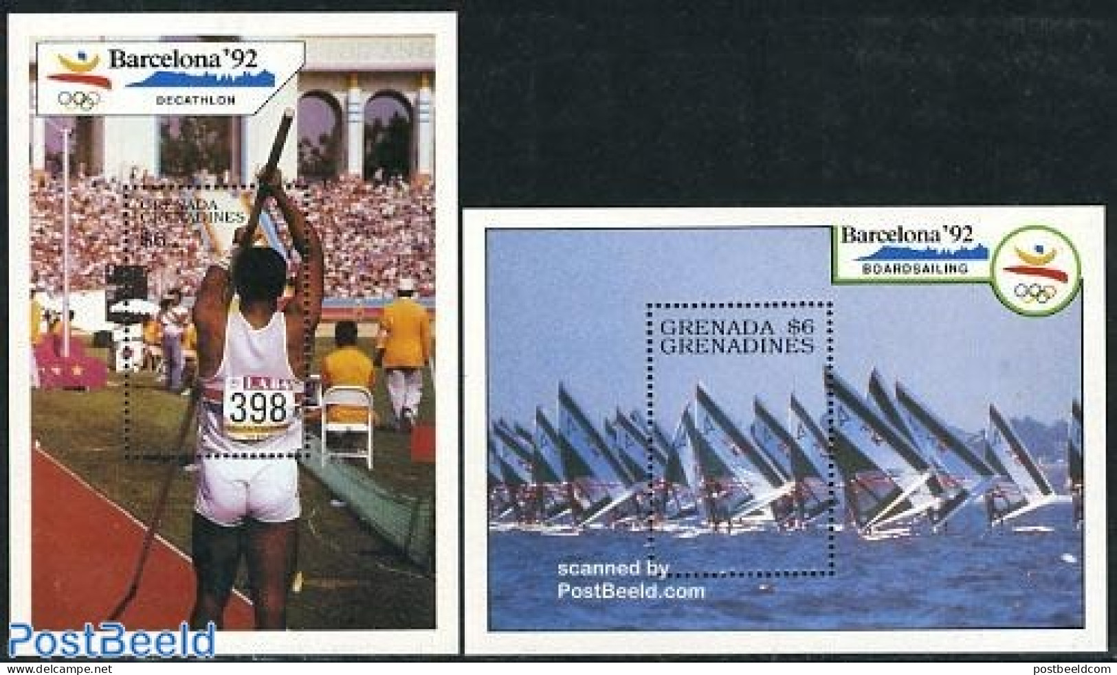 Grenada Grenadines 1990 Olympic Games 2 S/s, Mint NH, Sport - Olympic Games - Sailing - Sailing
