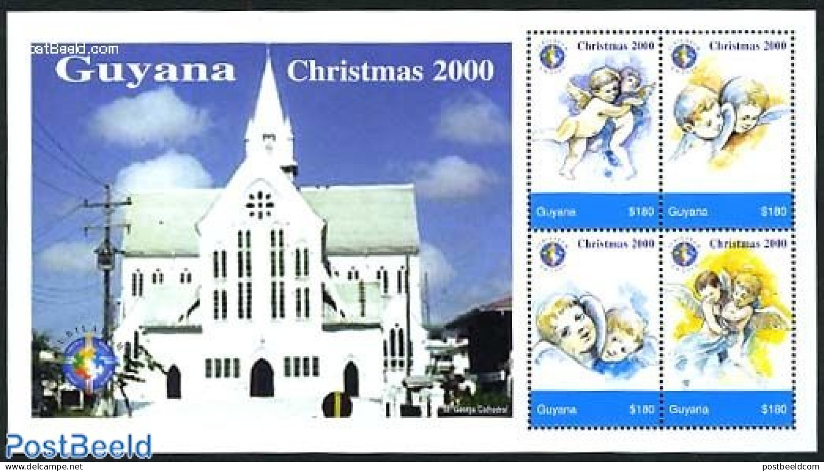 Guyana 2000 Christmas 4v M/s, Mint NH, Religion - Christmas - Christmas