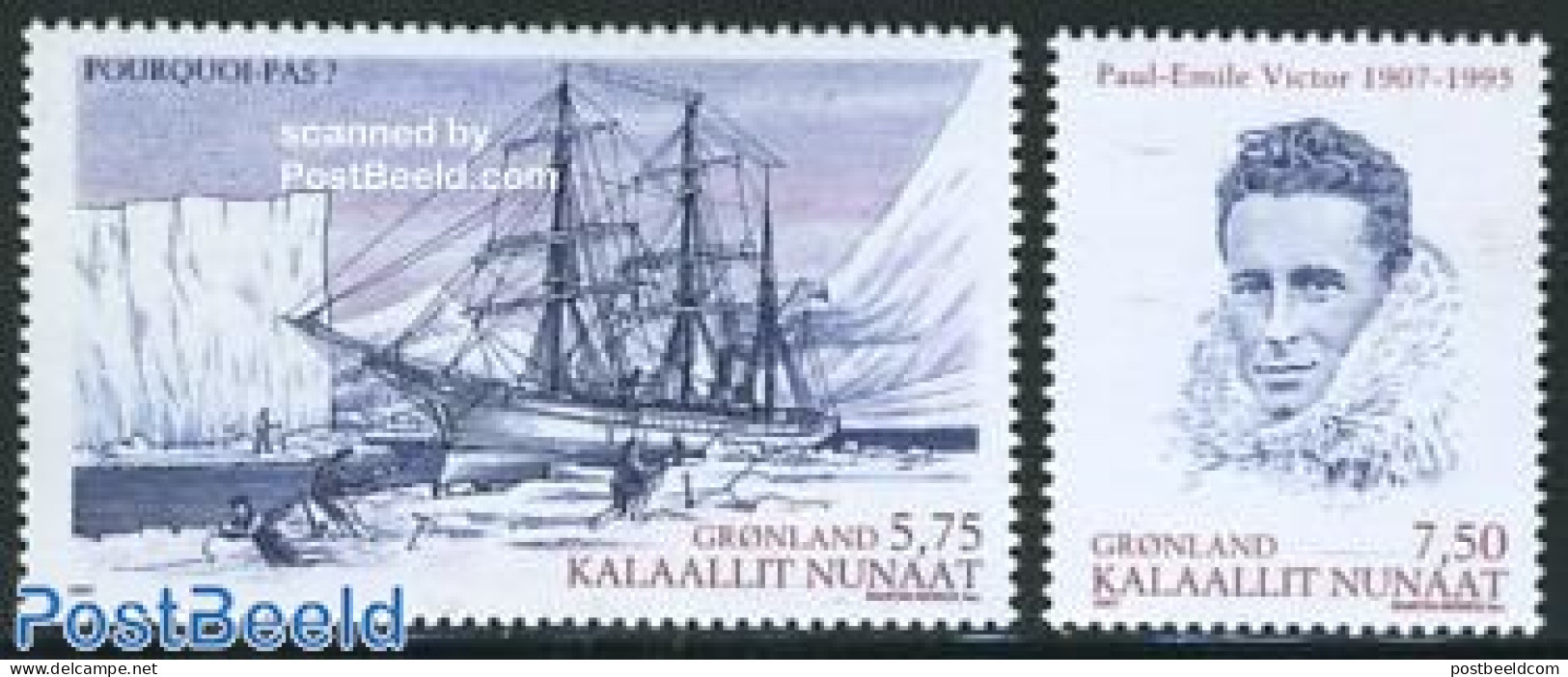 Greenland 2007 Paul Emile Victor 2v, Joint Issue France, Mint NH, History - Transport - Various - Explorers - Ships An.. - Nuevos