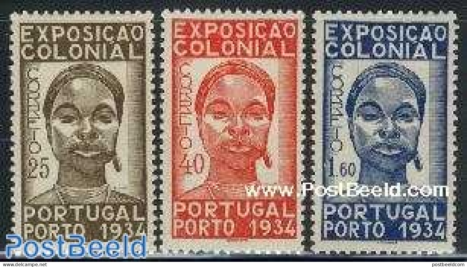 Portugal 1934 Colonial Exposition 3v, Unused (hinged), History - Ungebraucht