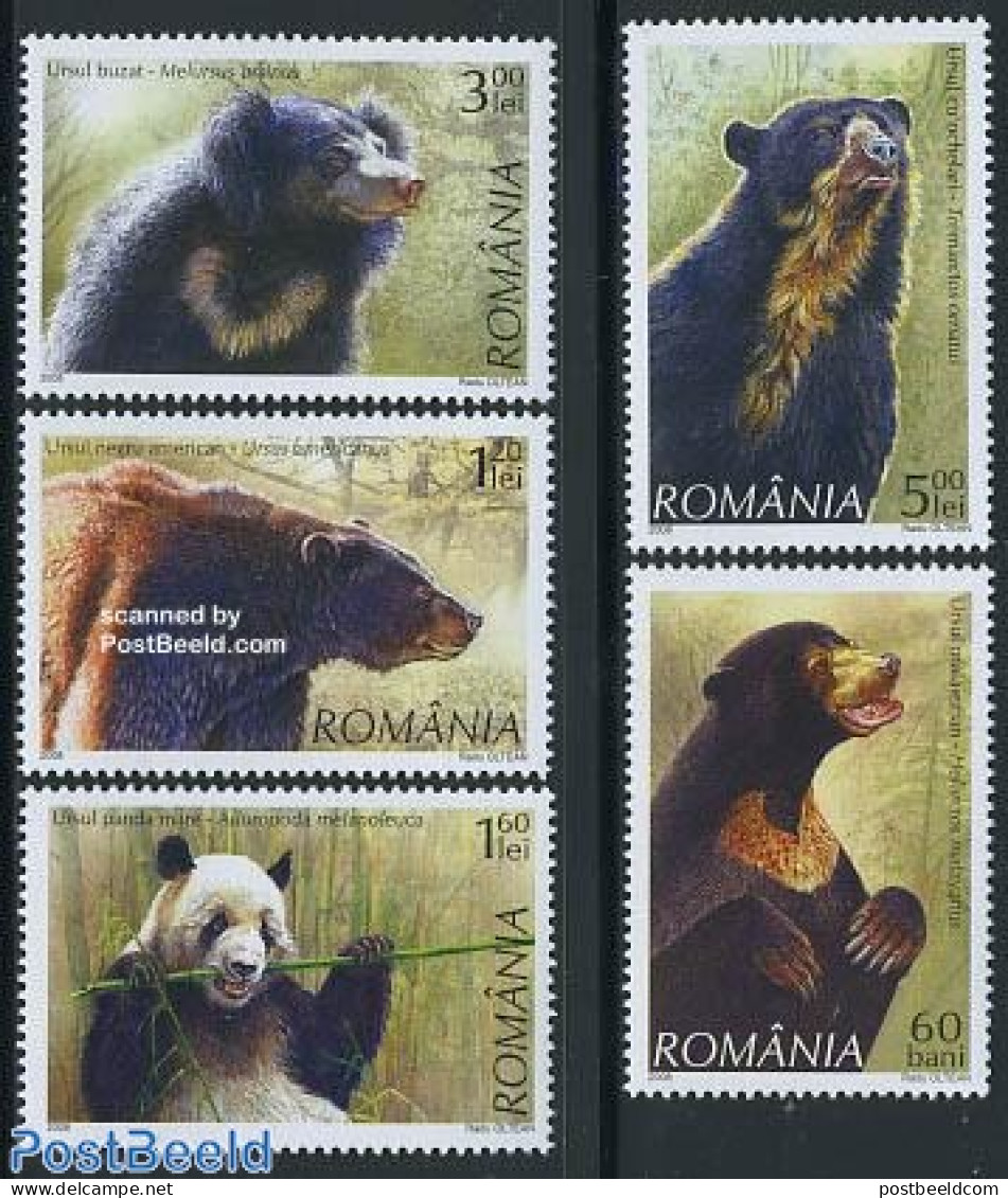 Romania 2008 Bears 5v, Mint NH, Nature - Animals (others & Mixed) - Bears - Ungebraucht