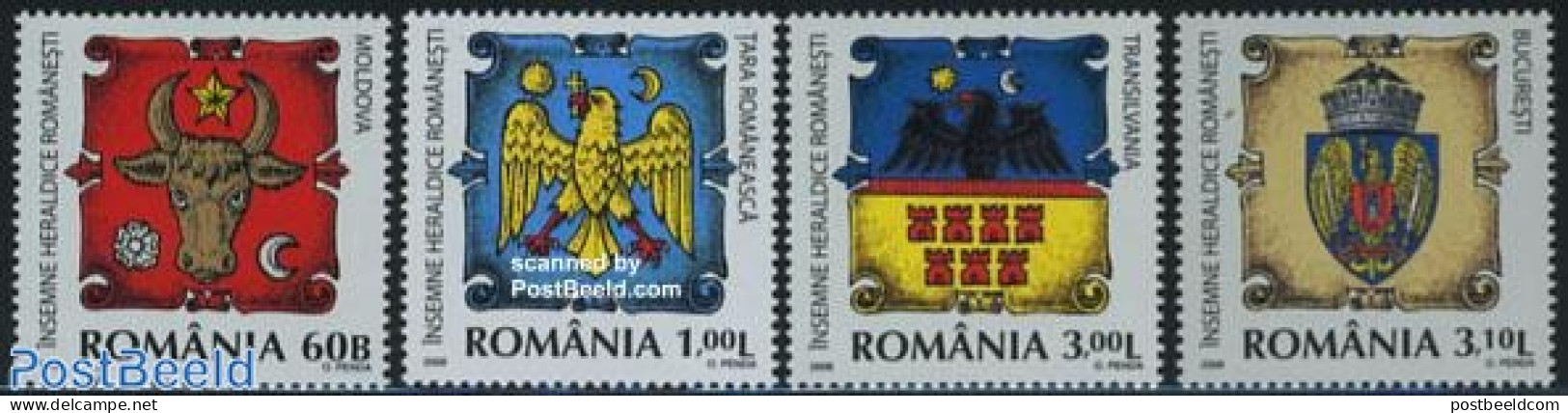 Romania 2008 Coat Of Arms 4v, Mint NH, History - Coat Of Arms - Unused Stamps