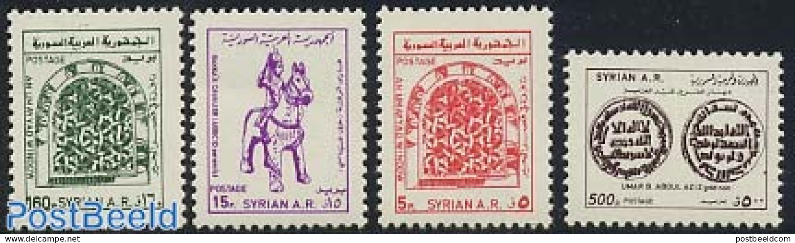 Syria 1981 Archaeology 4v, Mint NH, History - Nature - Various - Archaeology - Horses - Money On Stamps - Archaeology